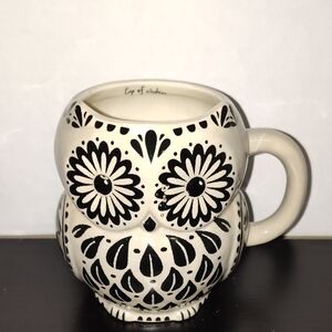 Cup Of Wisdom Black and Cream Owl Ceramic Mug